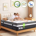 14 Inch King Size Memory Foam Mattress Hybrid Innerspring Mattress in a Box Silent Pocket Coils for Motion Isolation & Pressure Relief Medium Firm