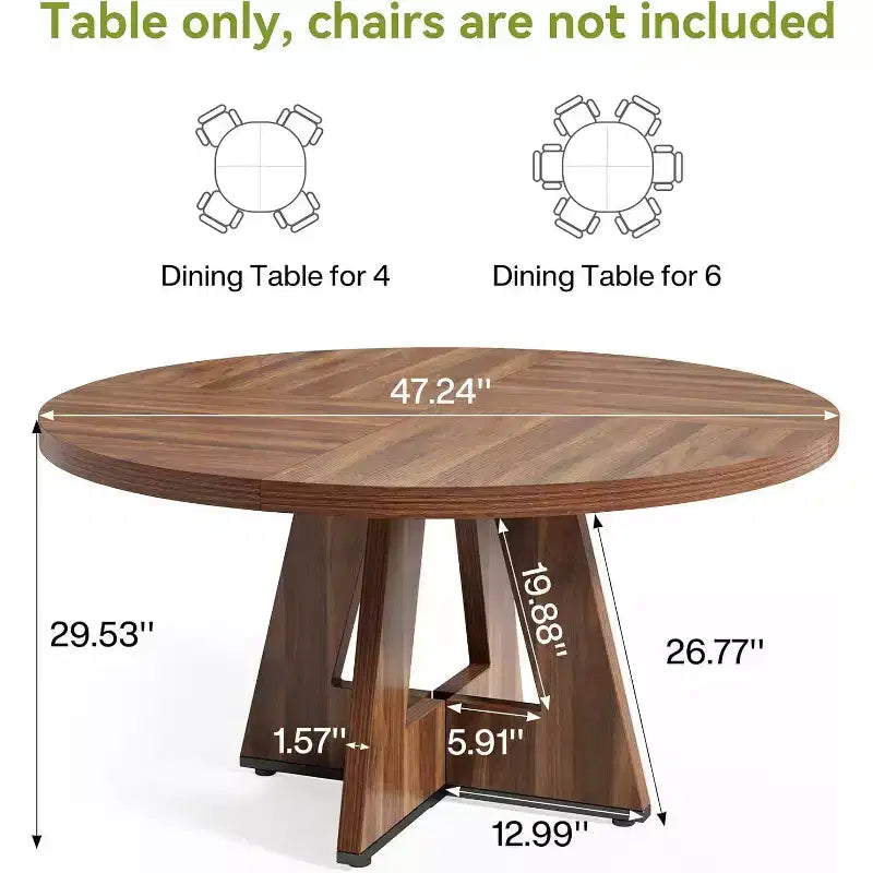 Table de salle à manger ronde en bois massif