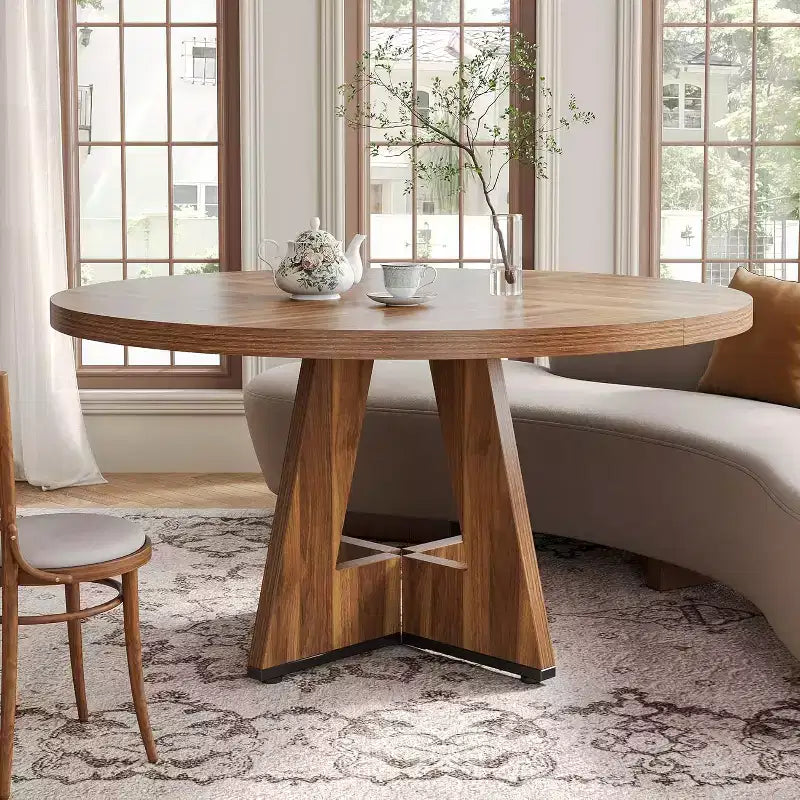 Table de salle à manger ronde en bois massif