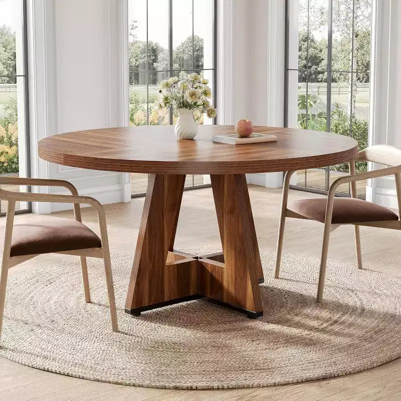 Table de salle à manger ronde en bois massif