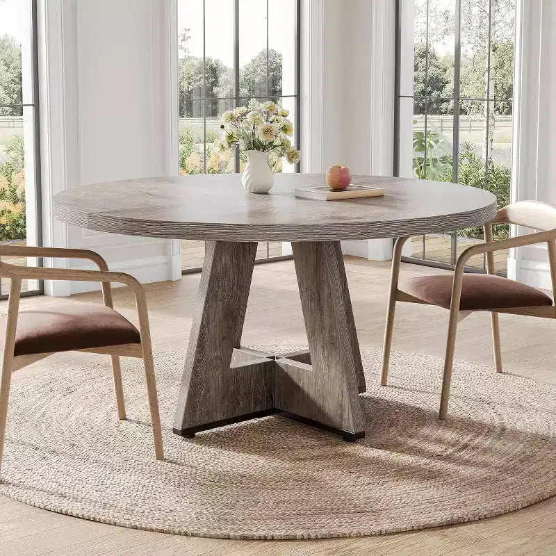 Table de salle à manger ronde en bois massif