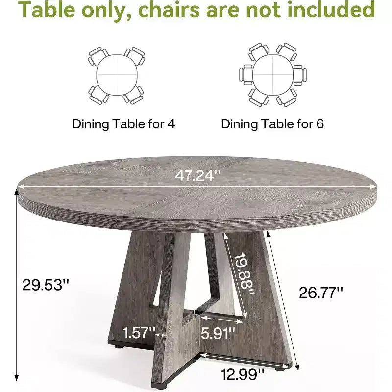 Table de salle à manger ronde en bois massif