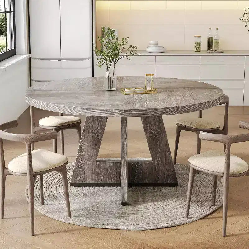 Table de salle à manger ronde en bois massif