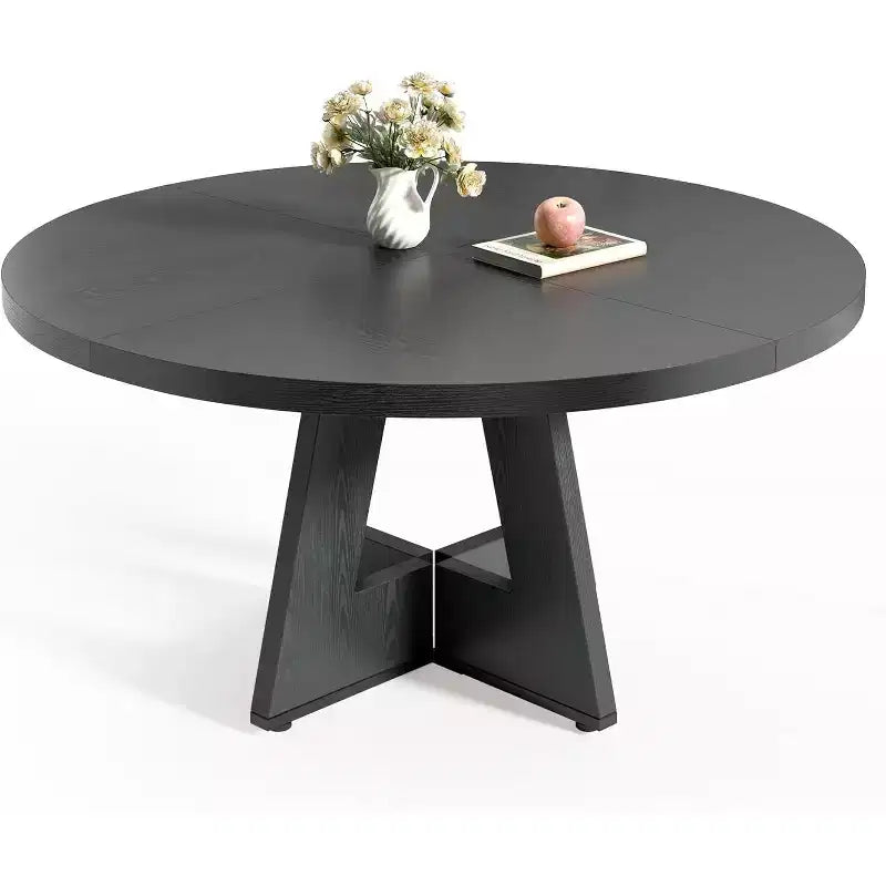 Table de salle à manger ronde en bois massif