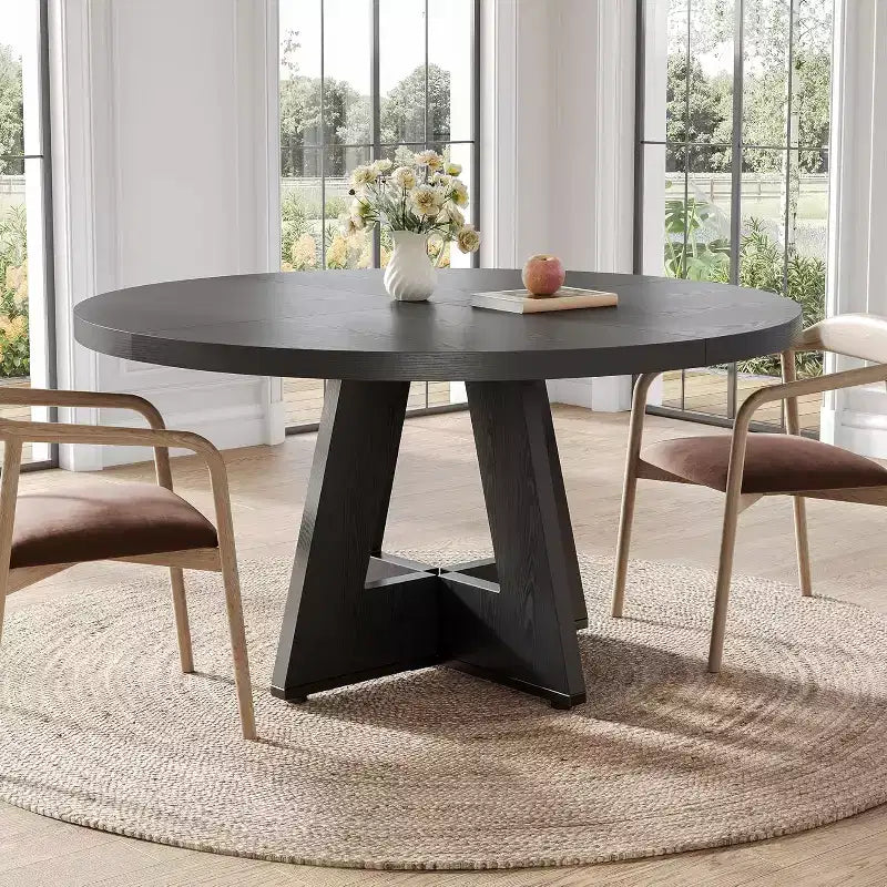 Table de salle à manger ronde en bois massif