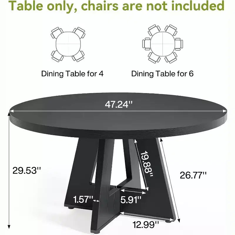 Table de salle à manger ronde en bois massif