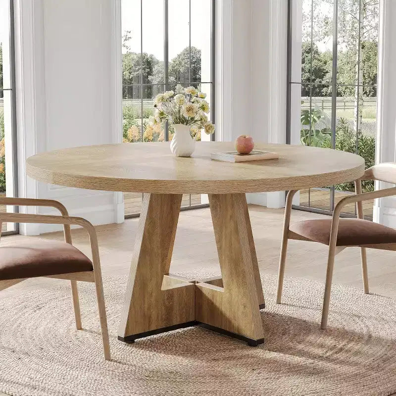 Table de salle à manger ronde en bois massif