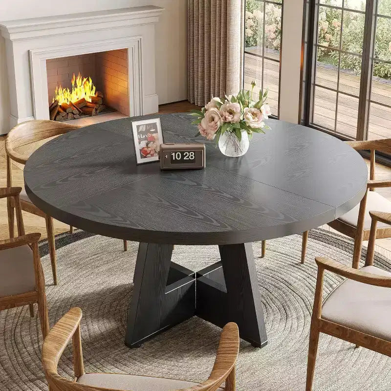 Table de salle à manger ronde en bois massif