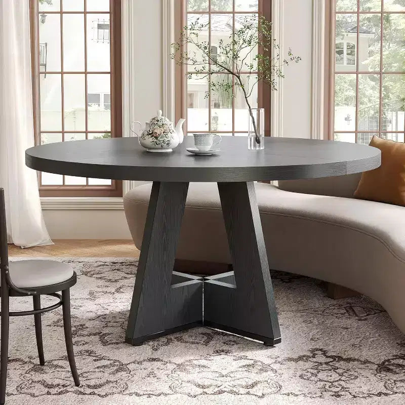 Table de salle à manger ronde en bois massif