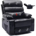 Acekool Power Recliner Chair PU Wide Seat Massage Heat Electric Recliner with Cup Holder for Bedroom