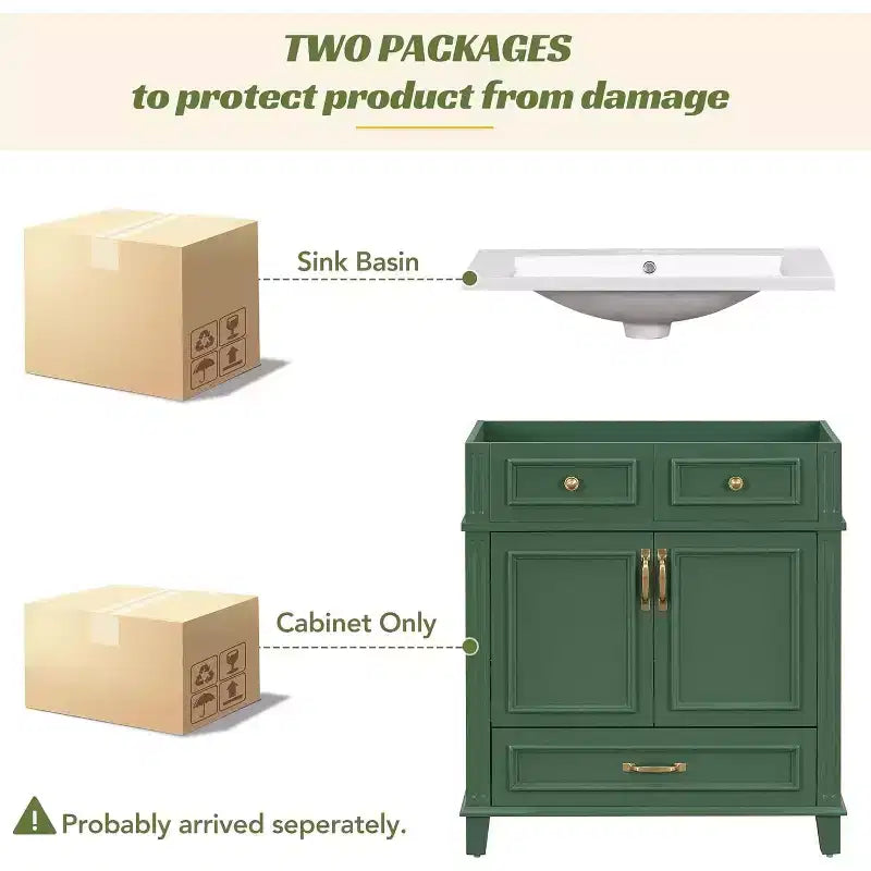 Meuble-lavabo blanc avec armoire de rangement et tiroir inférieur