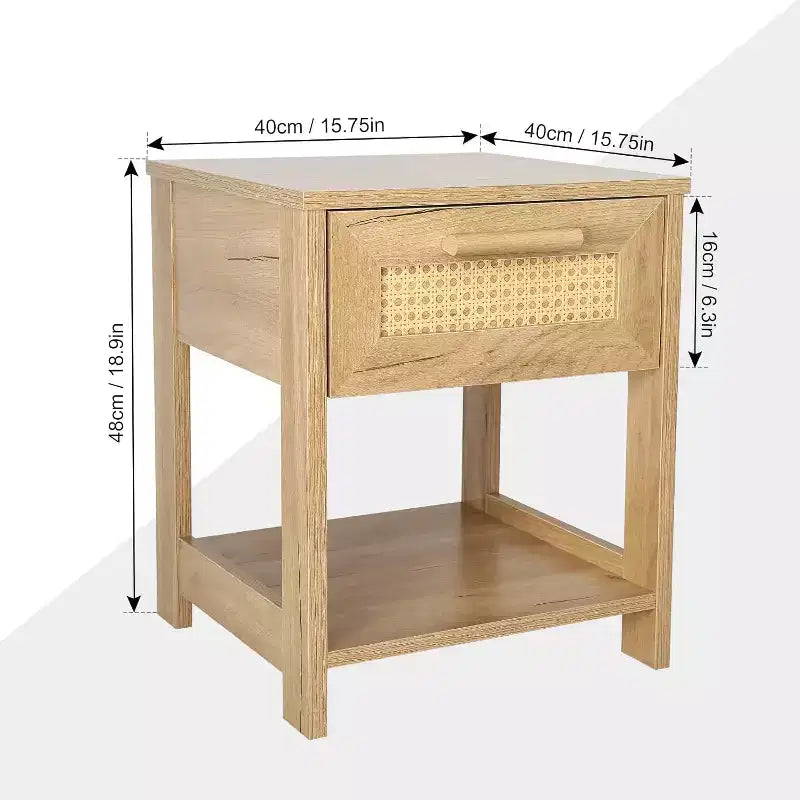 Étagère de rangement de petite commode en rotin moderne Table de chevet
