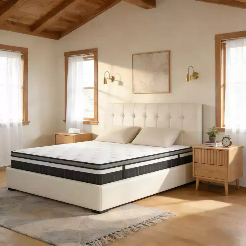 14-inch Queen Hybrid Mattress Gel Memory Foam Pocketed Coils Medium Firm CertiPUR-US Certified