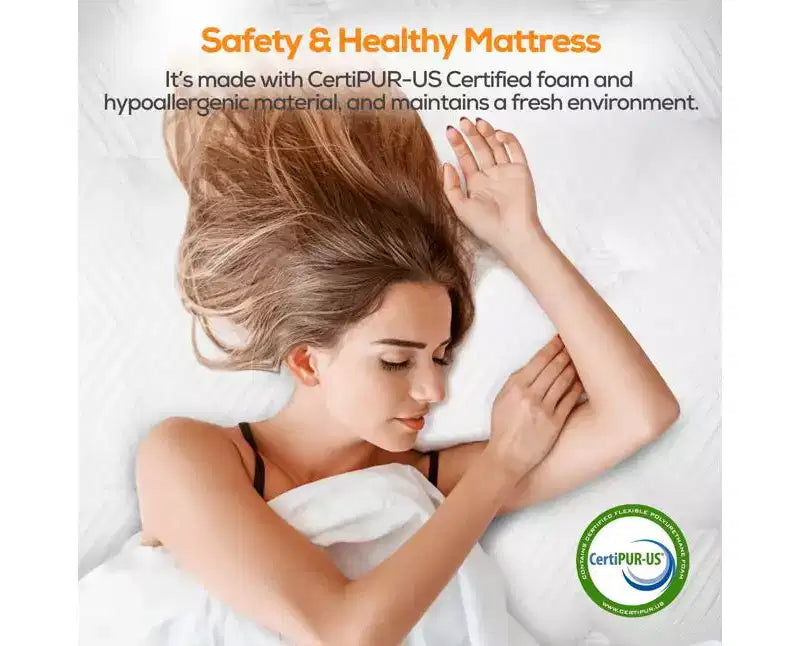 Matelas hybride Queen en mousse à mémoire de forme et gel à ressorts ensachés fermeté moyenne