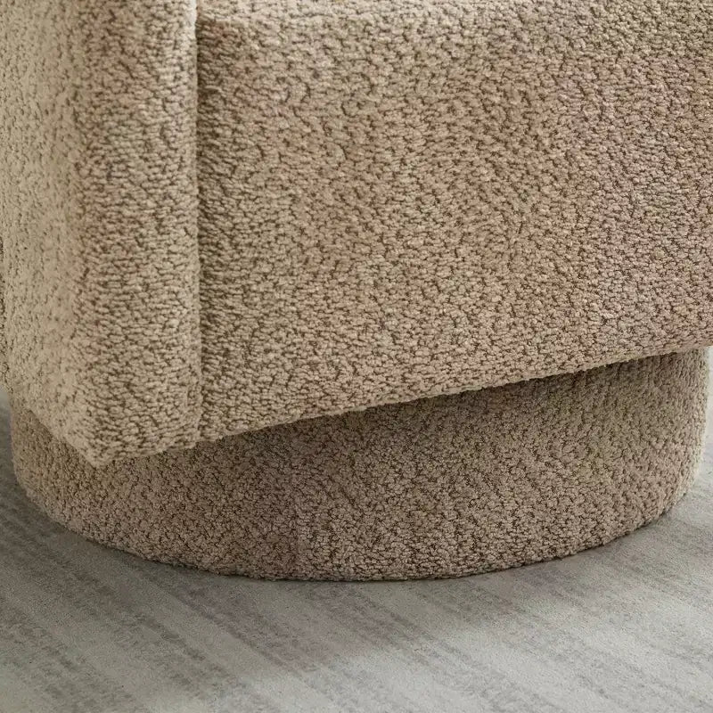 Fauteuil d'appoint carré pivotant moderne en tissu bouclette avec dossier ouvert