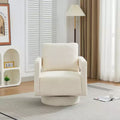 GDFStudio Evelyn Modern Boucle Upholstered Square Swivel Accent Chair with Open Back