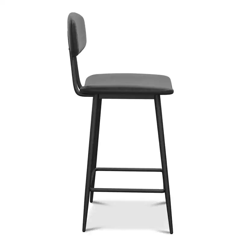 Tabourets de bar hauteur comptoir en similicuir avec dossier