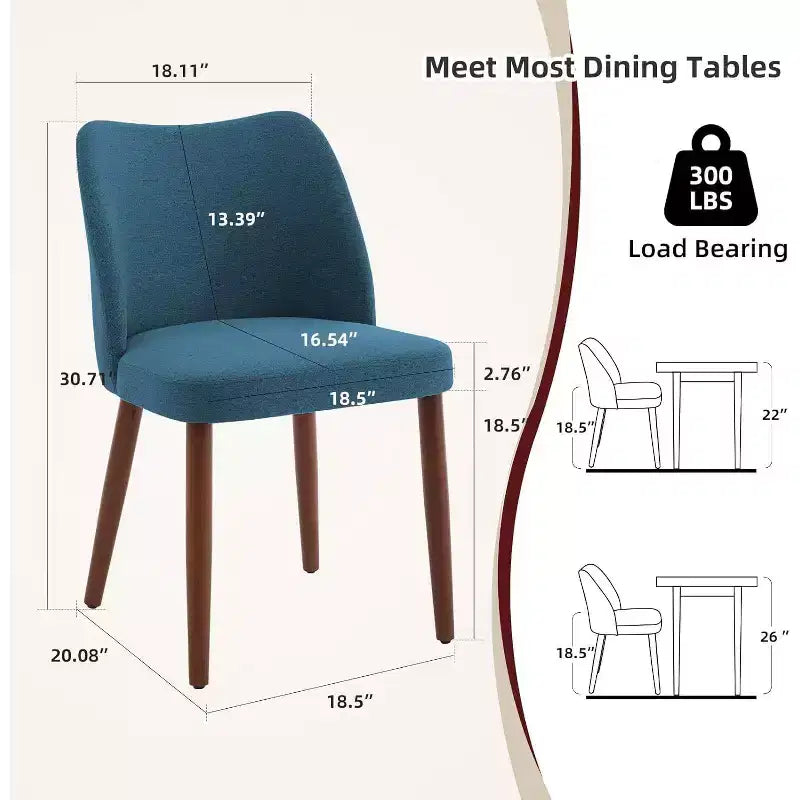 Chaise de salle à manger capitonnée en lin