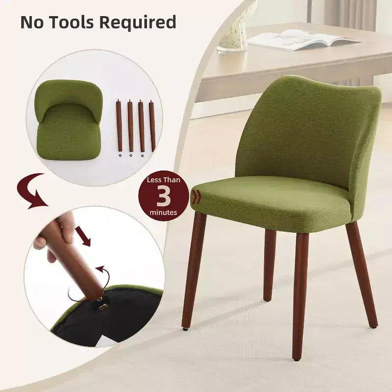 Chaise de salle à manger capitonnée en lin