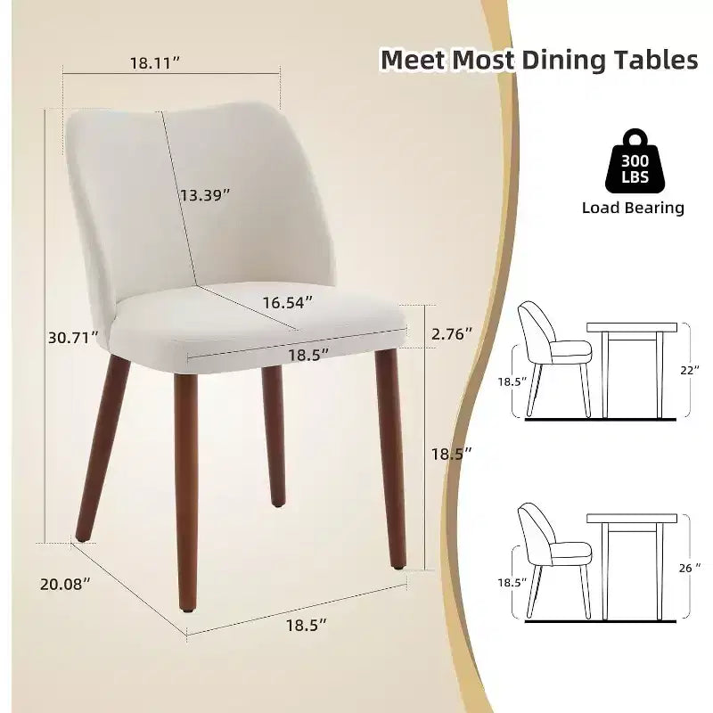 Chaise de salle à manger capitonnée en lin