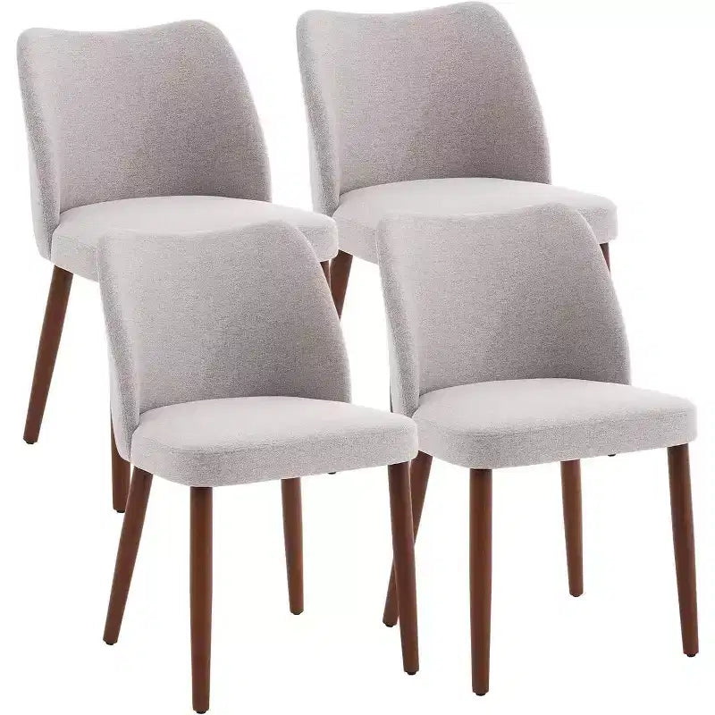 Chaise de salle à manger capitonnée en lin