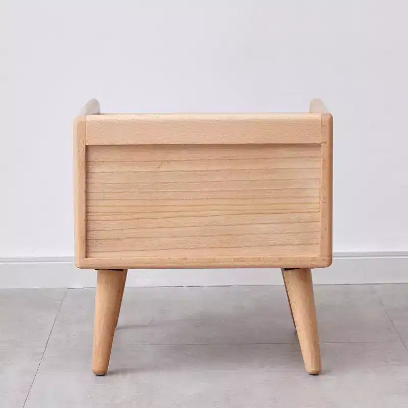 Table de chevet en hêtre massif avec rangement ouvert