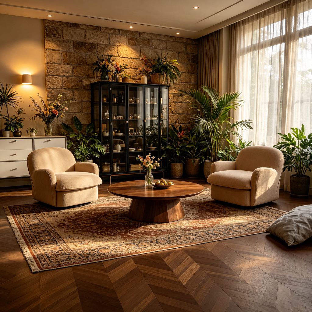 Fauteuil d'appoint pivotant en velours et bois d'hévéa avec piètement en métal