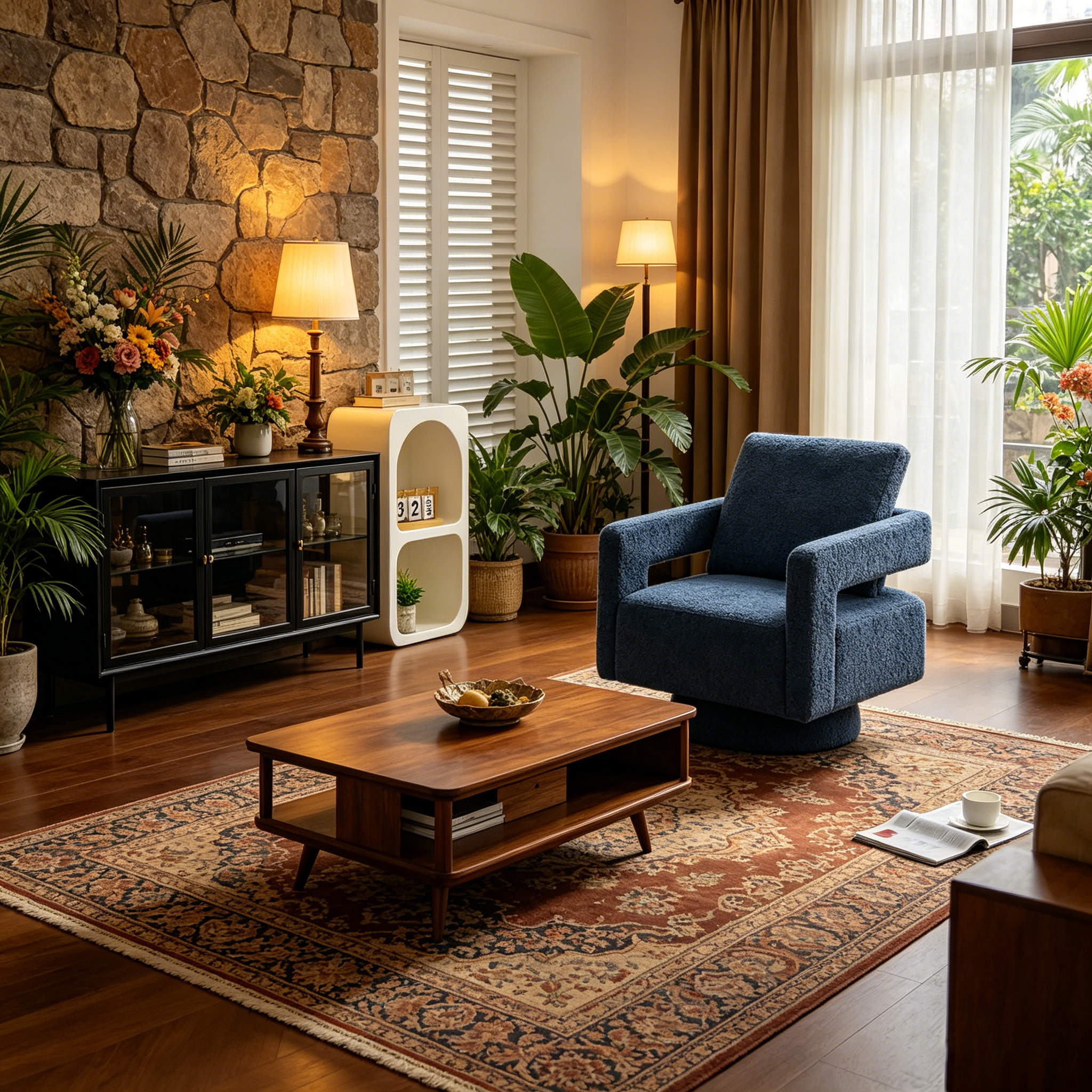 Fauteuil d'appoint carré pivotant moderne en tissu bouclette avec dossier ouvert