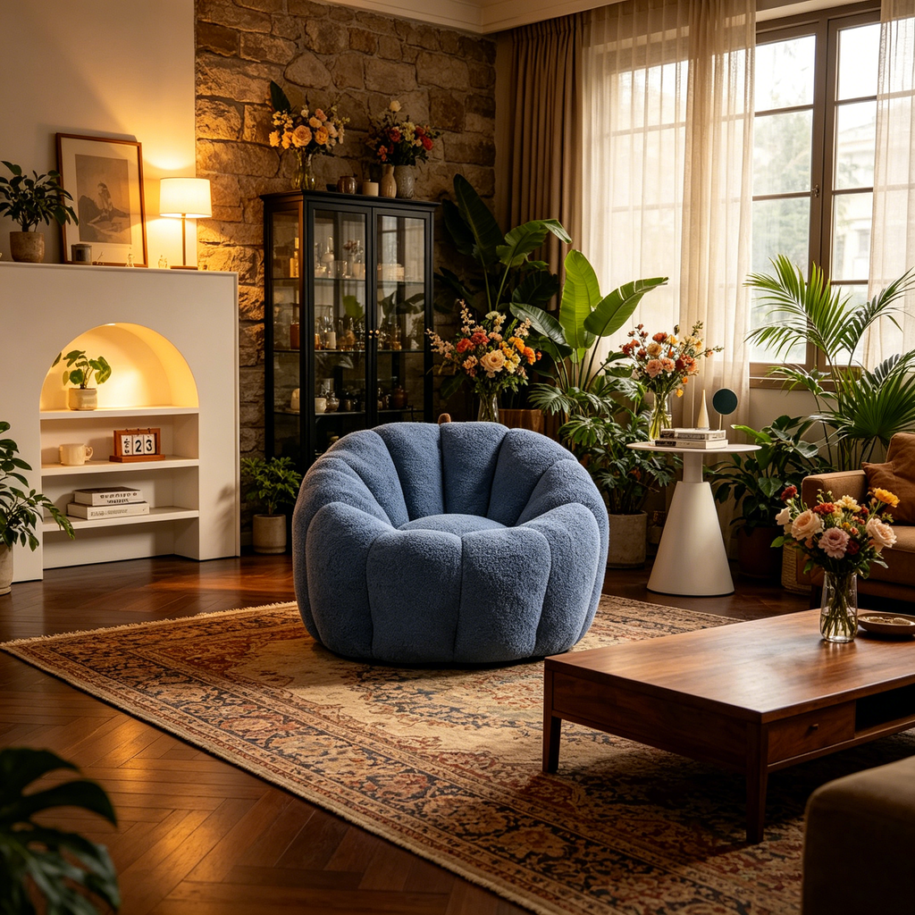 Fauteuil poire géant en tissu, canapé paresseux, canapé poire, chaise de sol moderne