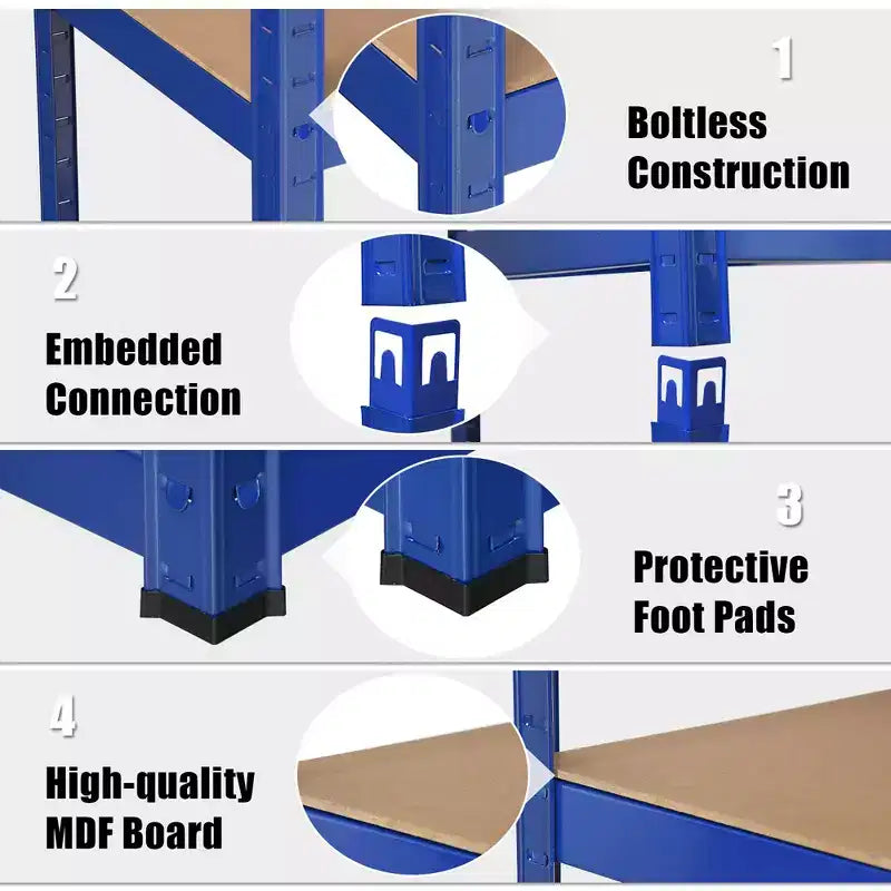 Étagère de rangement robuste en acier pour garage