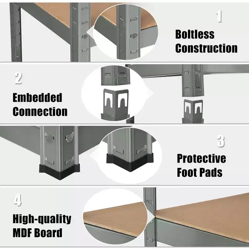 Étagère de rangement robuste en acier pour garage