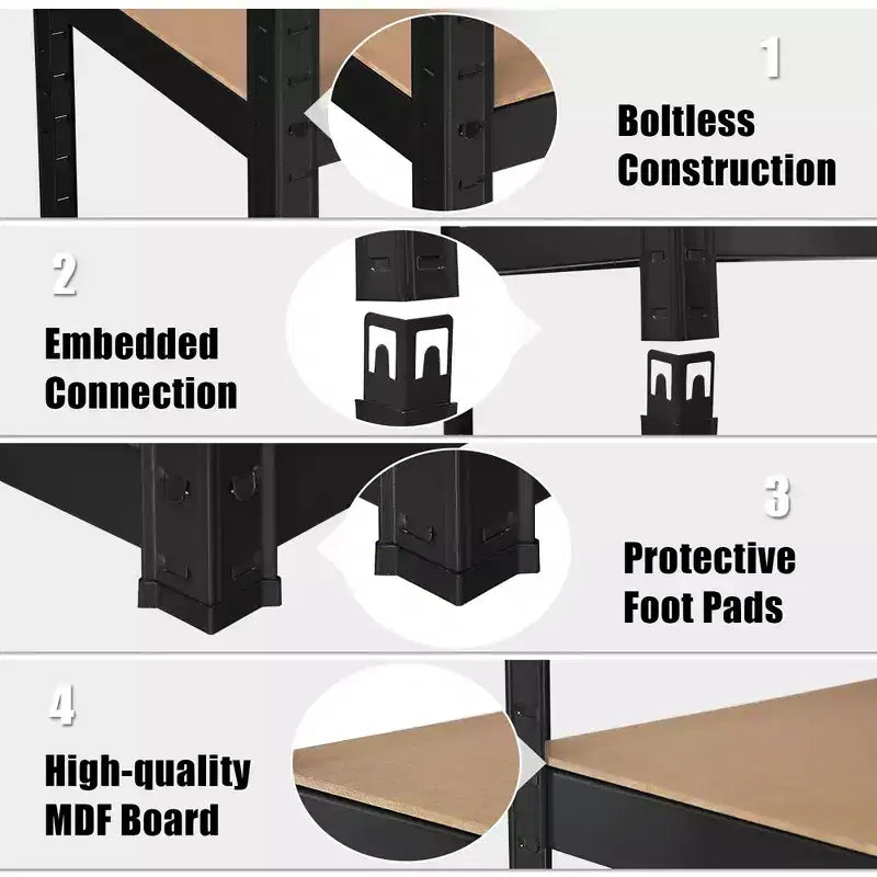 Étagère de rangement robuste en acier pour garage