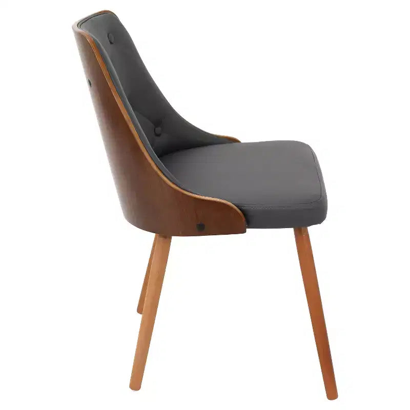 Chaise de salle à manger en noyer de style moderne du milieu du siècle