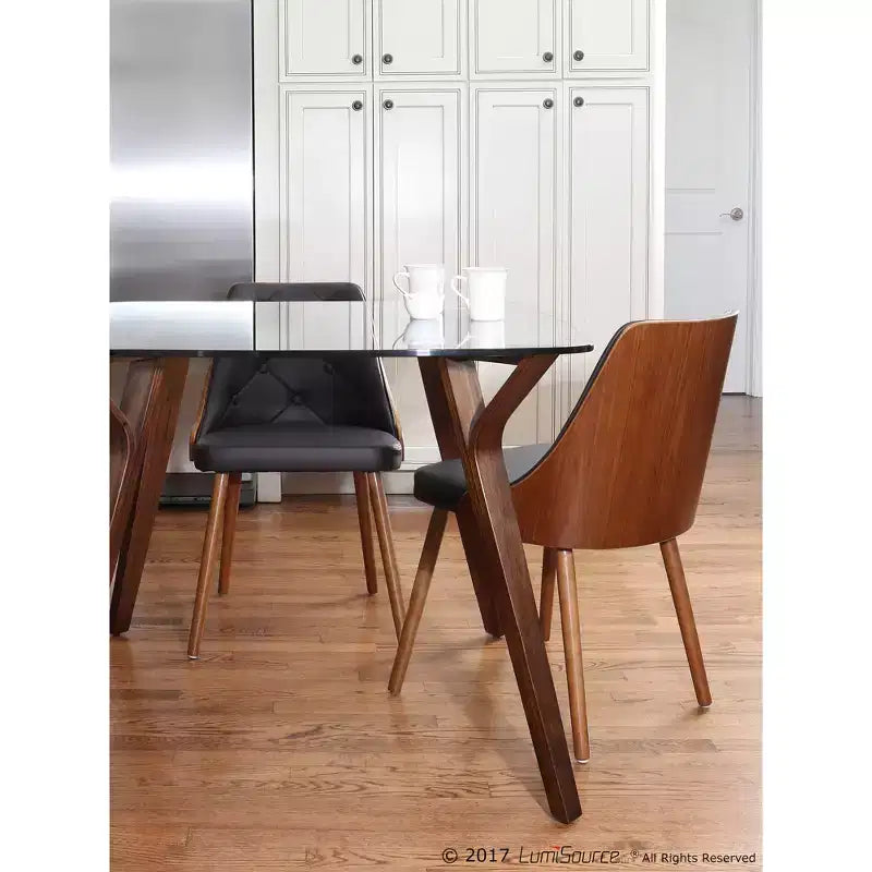 Chaise de salle à manger en noyer de style moderne du milieu du siècle